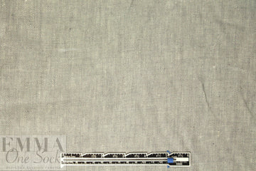 Italian medium weight linen twill - light gray/white