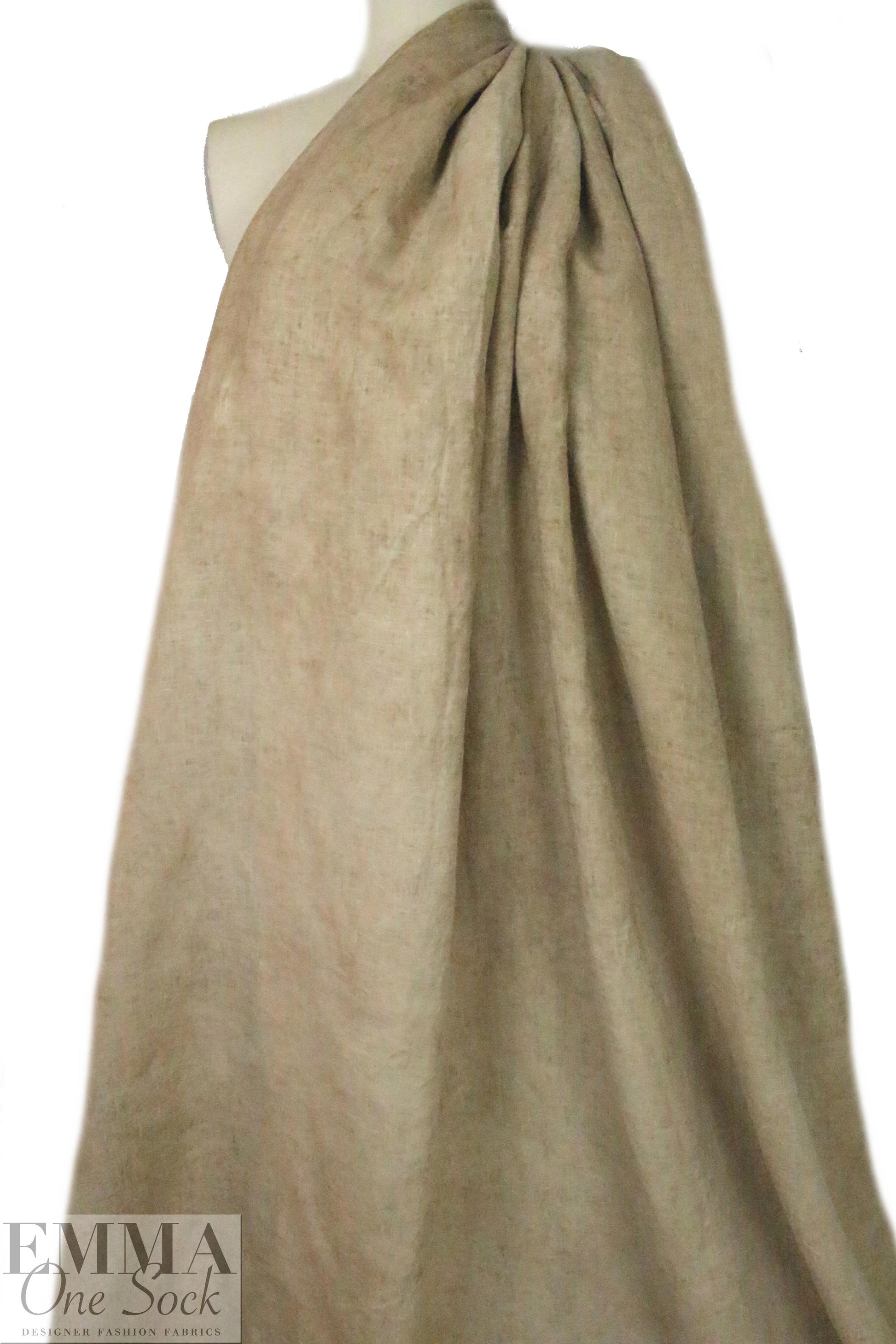 Italian 'hand-dyed' linen woven - driftwood 1.4 yds