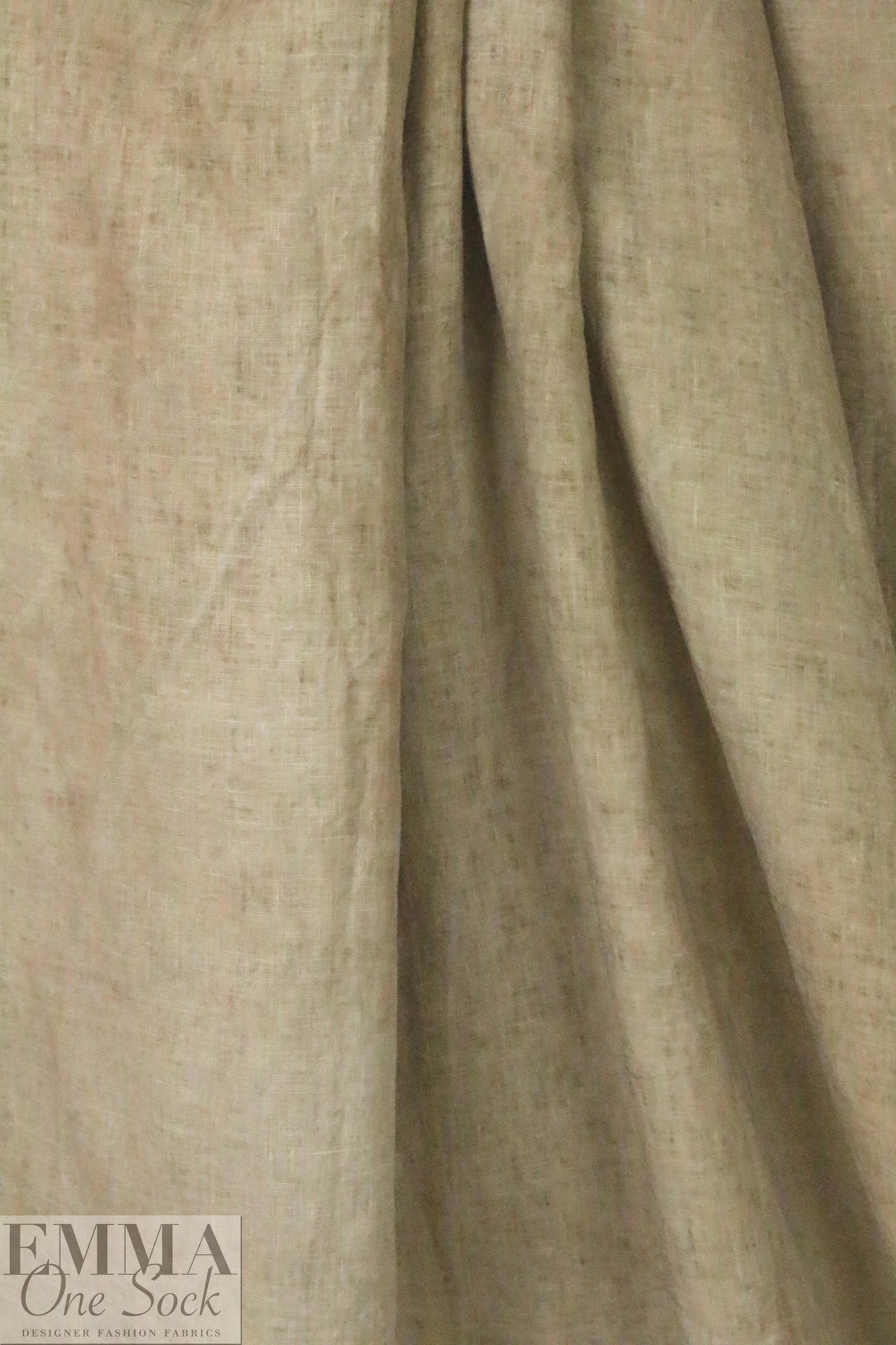 Italian 'hand-dyed' linen woven - driftwood 1.4 yds
