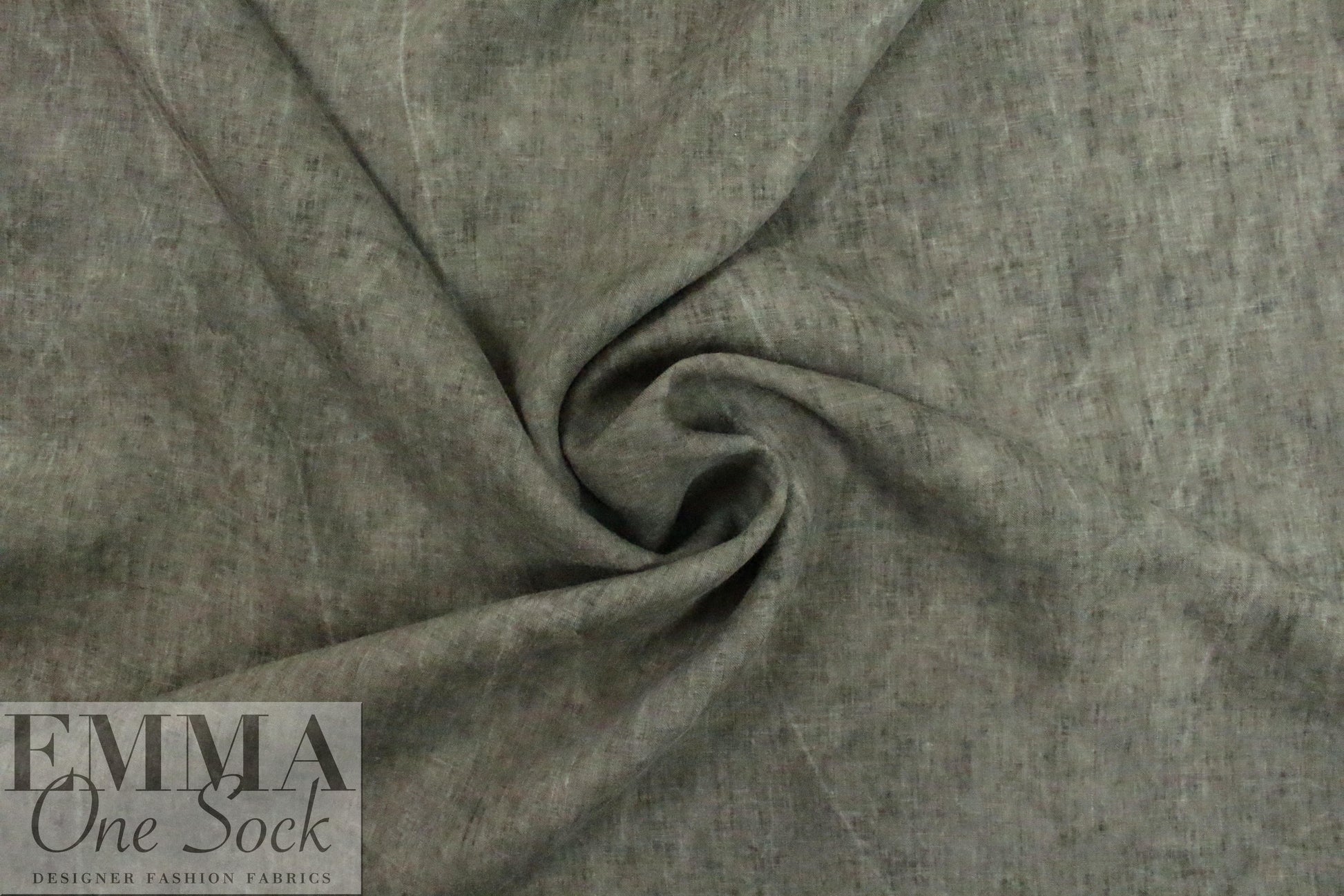 Italian 'hand-dyed' linen woven - storm
