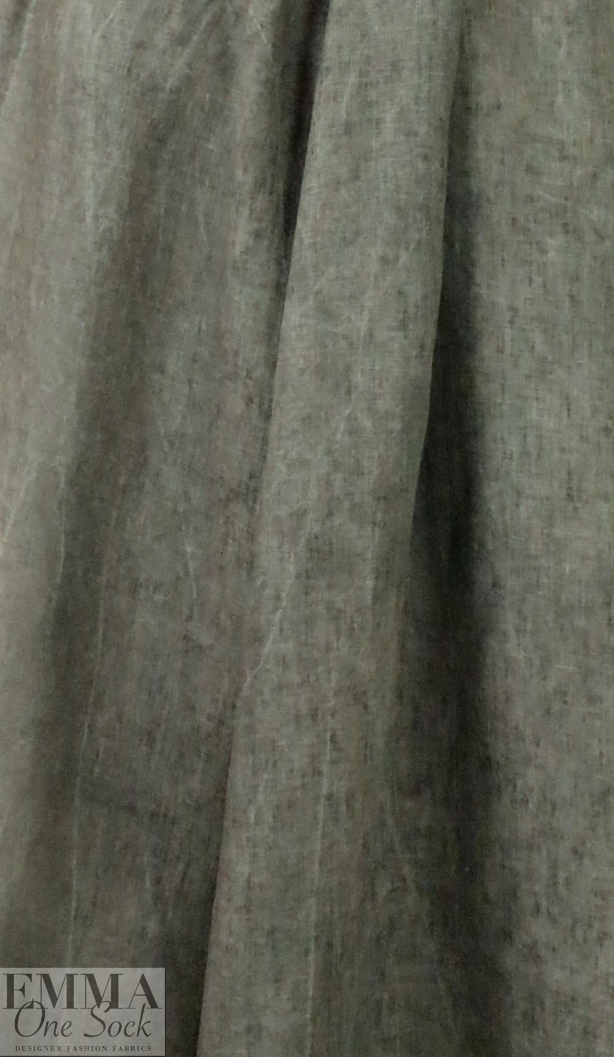Italian 'hand-dyed' linen woven - storm .625 yds
