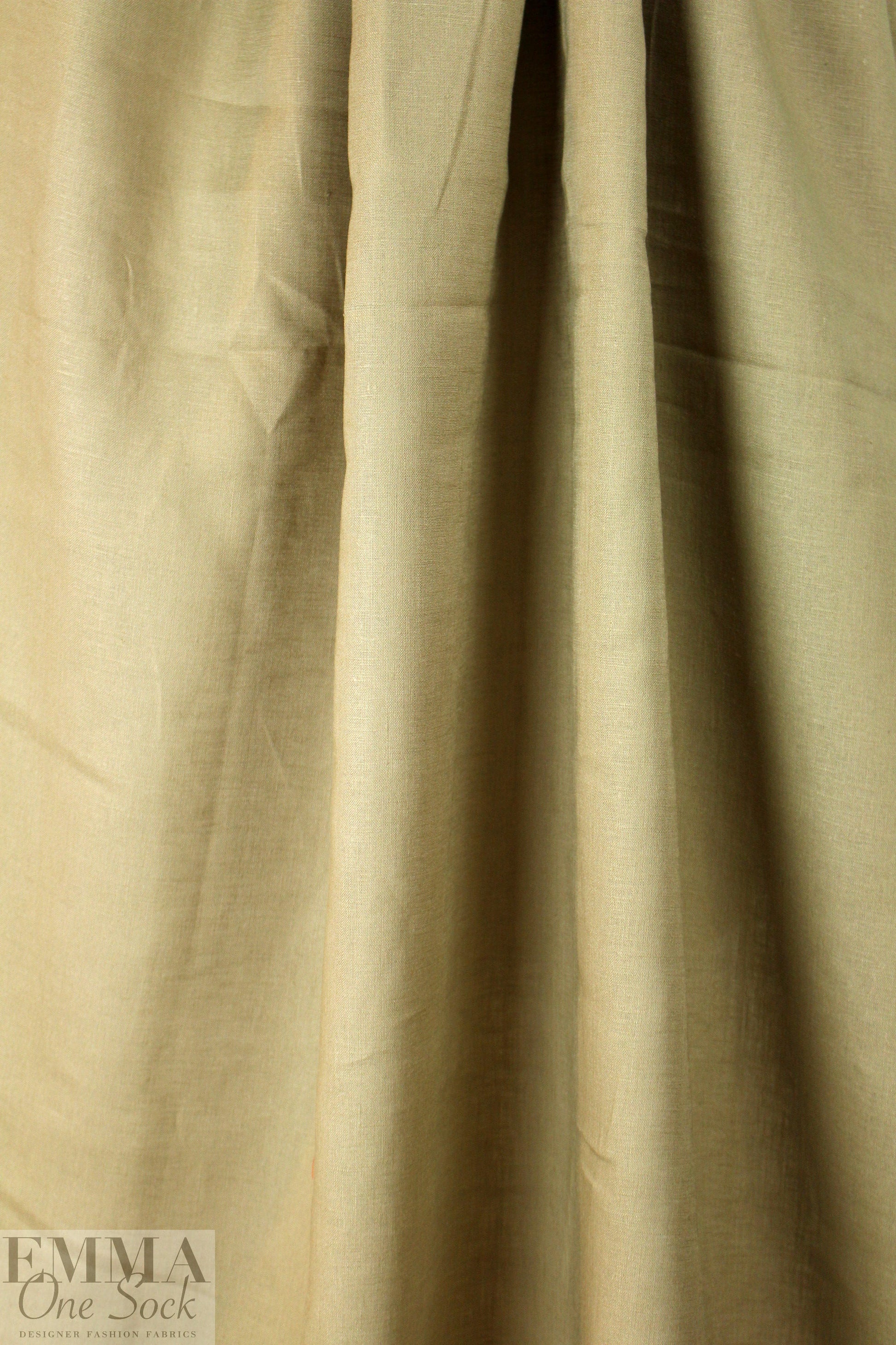 Italian medium-light weight linen - khaki 1.125 yds