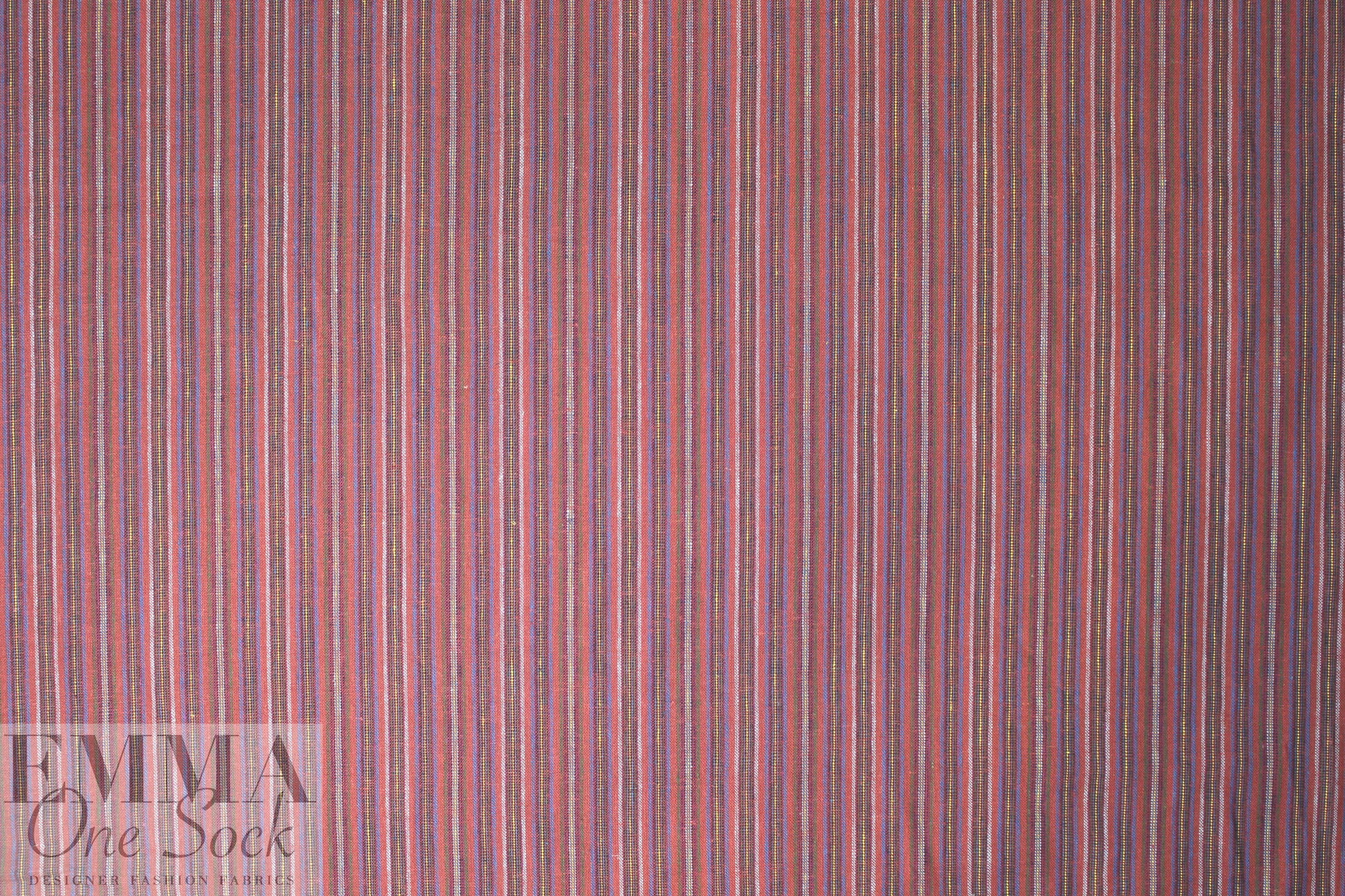NY designer fine quality cross dye linen stripe - brick