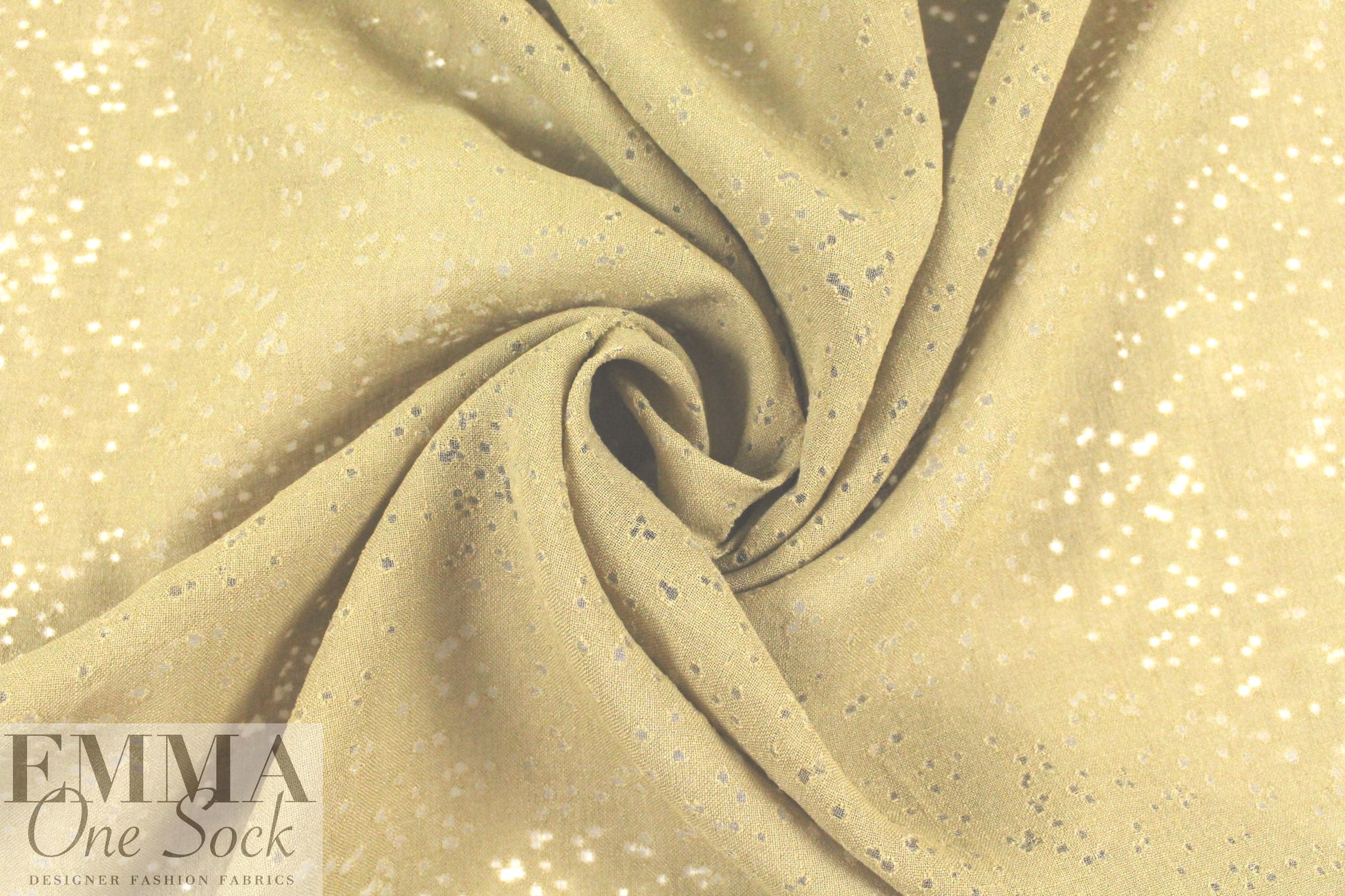 Italian dotty linen blend burnout - desert sand