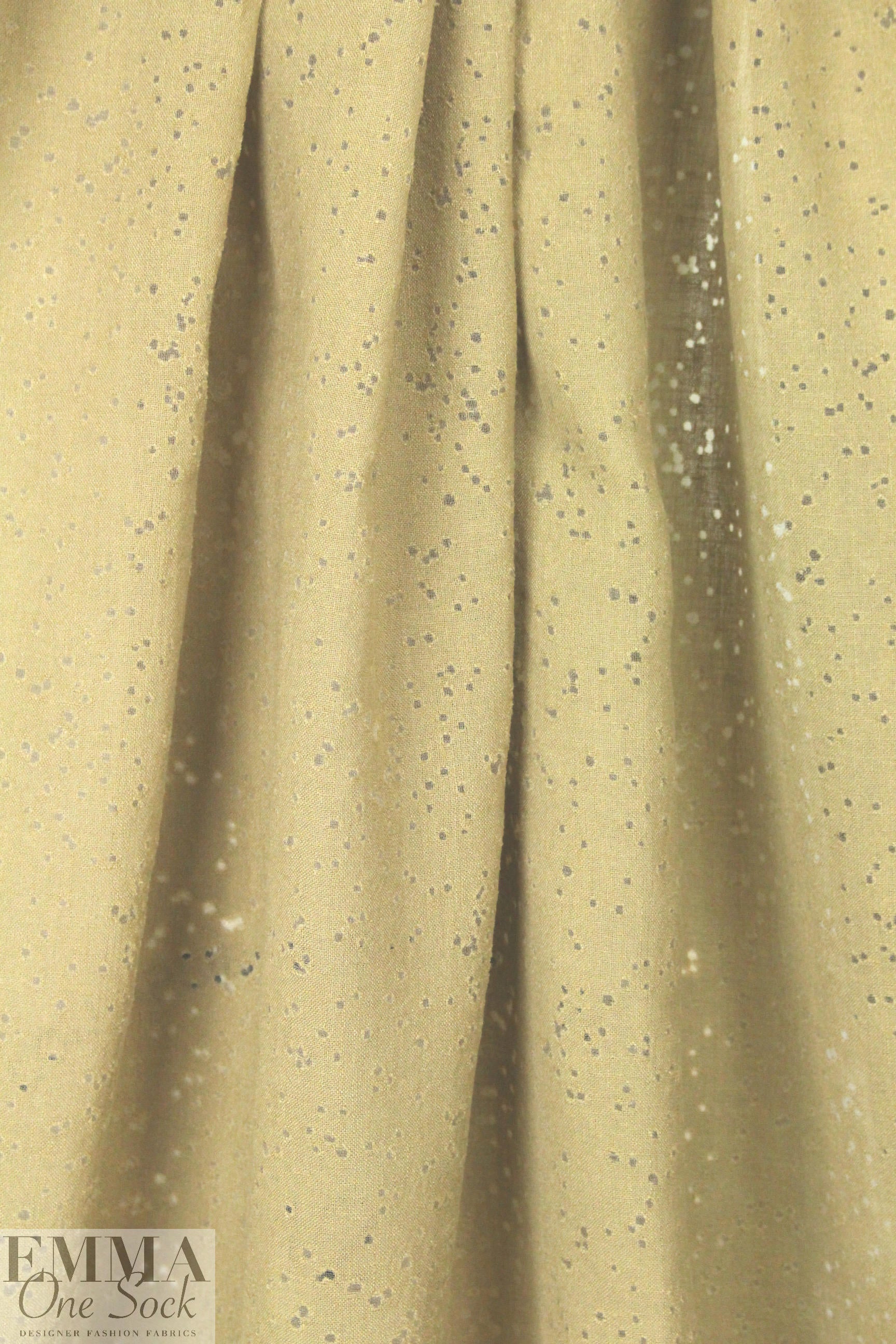 Italian dotty linen blend burnout - desert sand