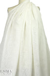 Italian dotty linen blend burnout - white
