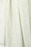 Italian dotty linen blend burnout - white