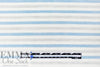 CA designer horizontal stripe all cotton voile - sky/gray/snow 1.75 yd