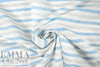 CA designer horizontal stripe all cotton voile - sky/gray/snow 1.66 yd