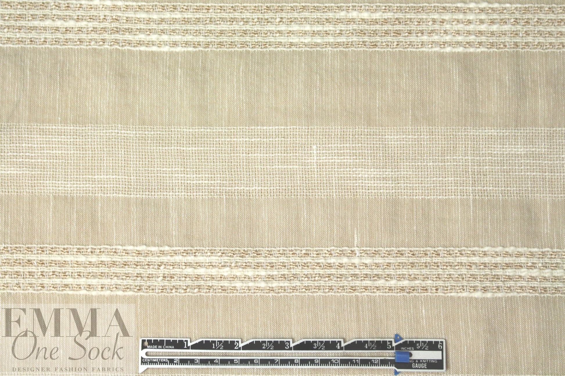 Italian natural novelty stripe linen woven