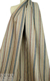 CA designer earthy multicolor stripe linen woven .625 yds