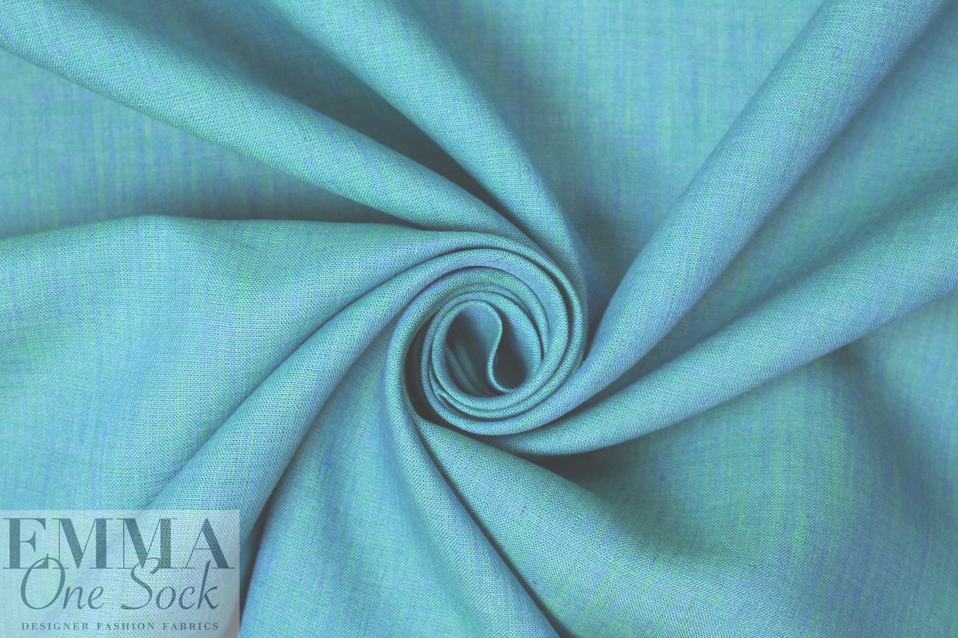 fine quality cross dye linen - periwinkle/lime .66 yds