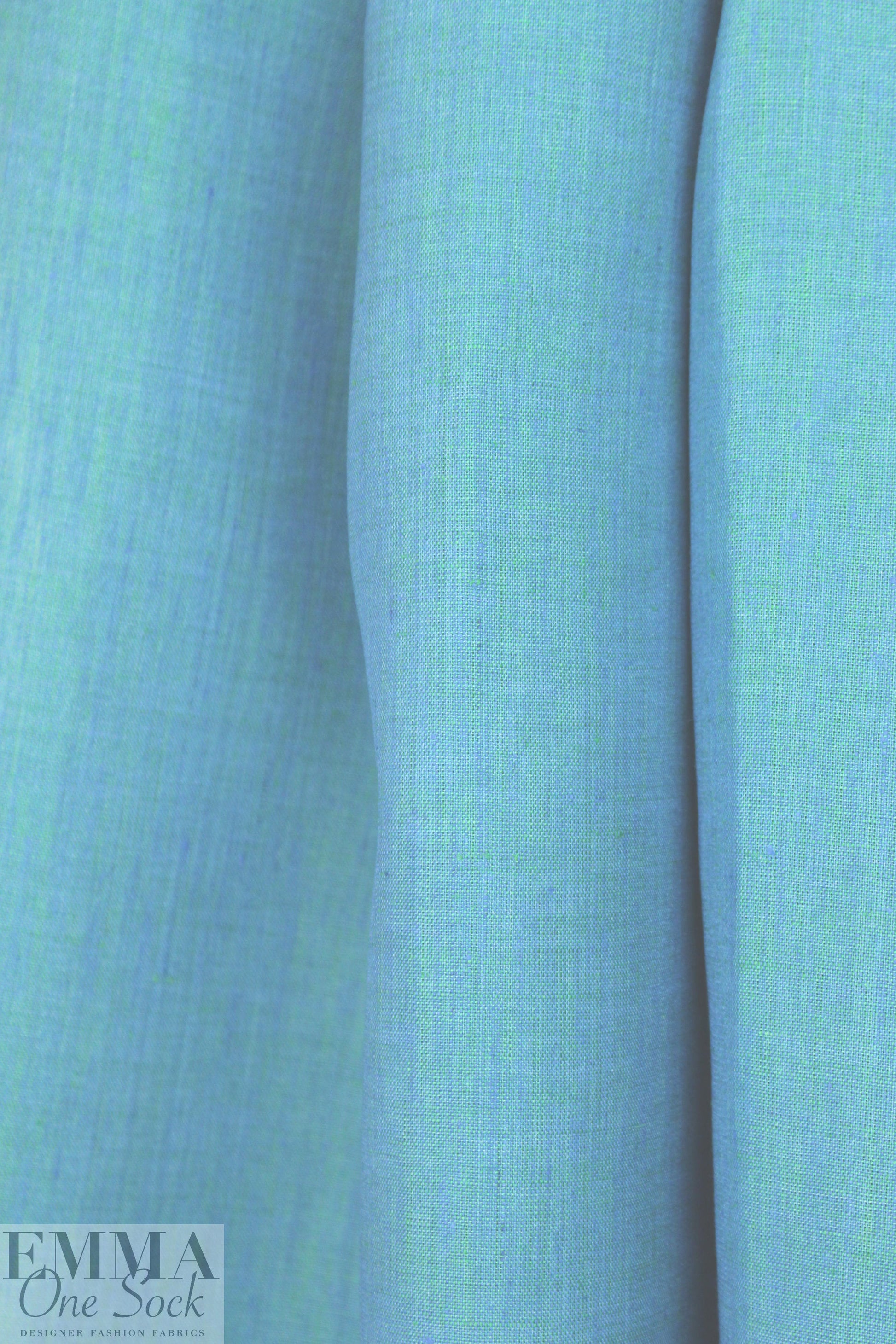 fine quality cross dye linen - periwinkle/lime .66 yds
