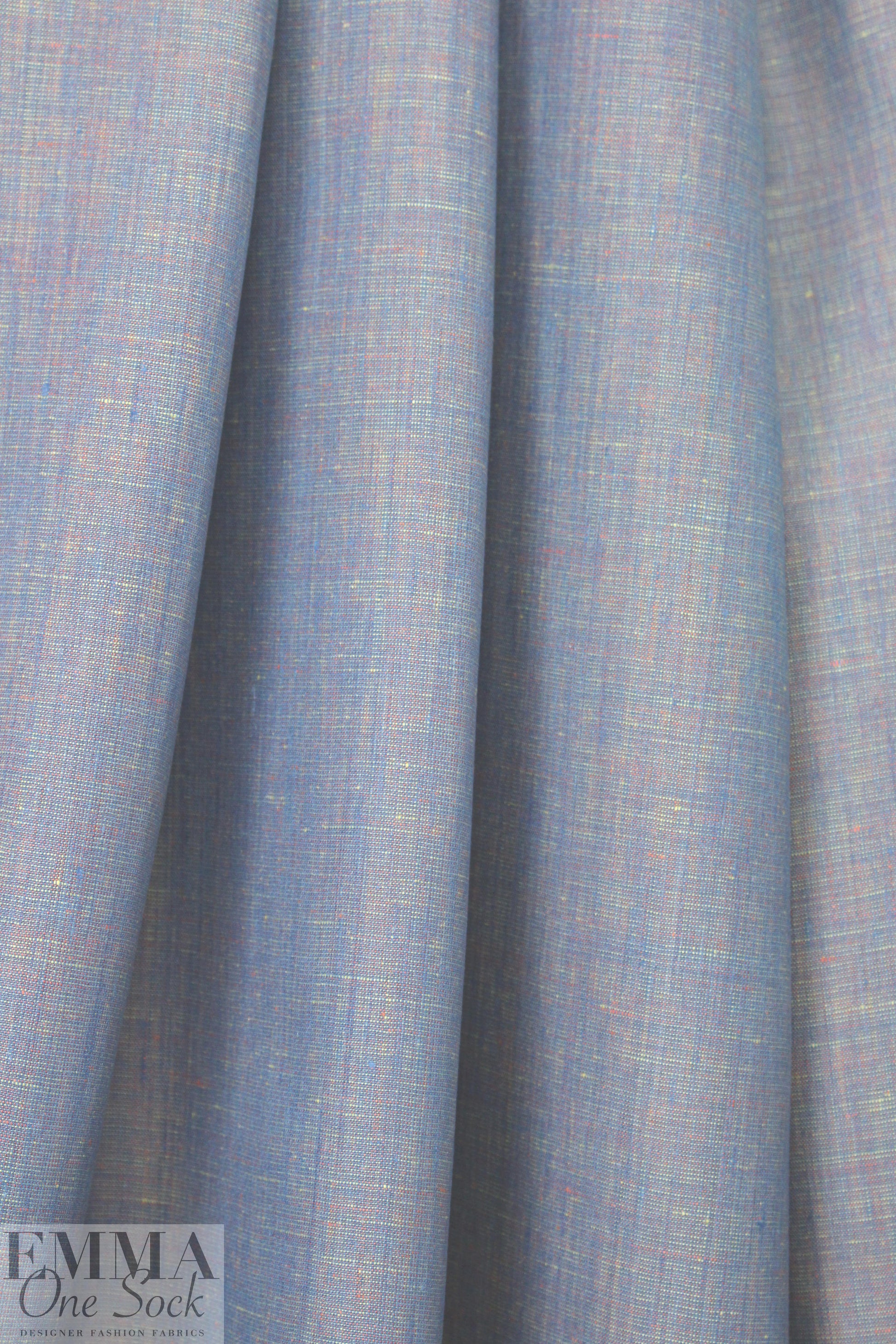 fine quality cross dye linen - peri/yellow/orange 1.375 yd