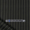 European classic stripe all linen woven - black/frappe .9 yds