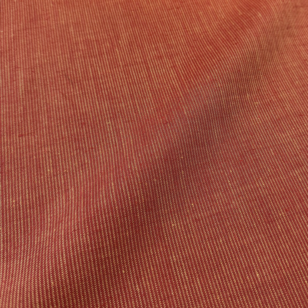 European paprika/maize stripe all linen woven 1.125 yds