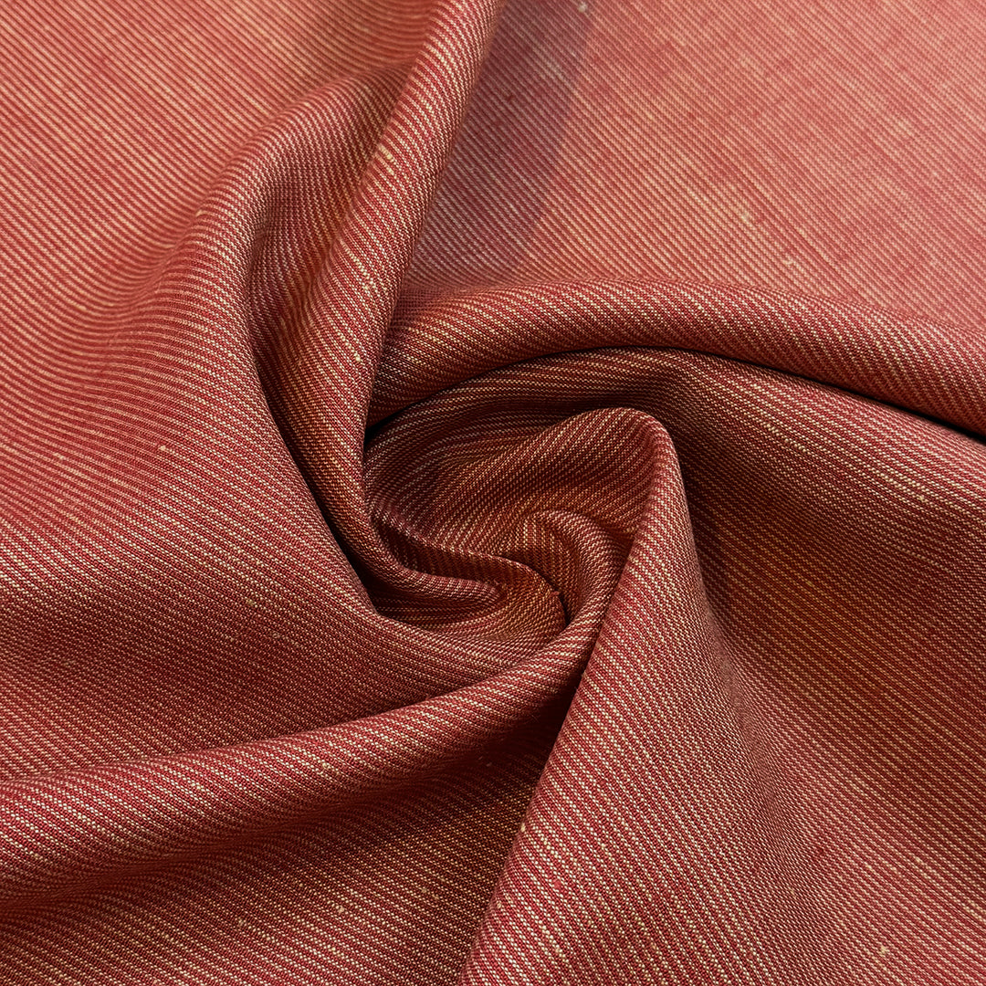 European paprika/maize stripe all linen woven 1.25 yds