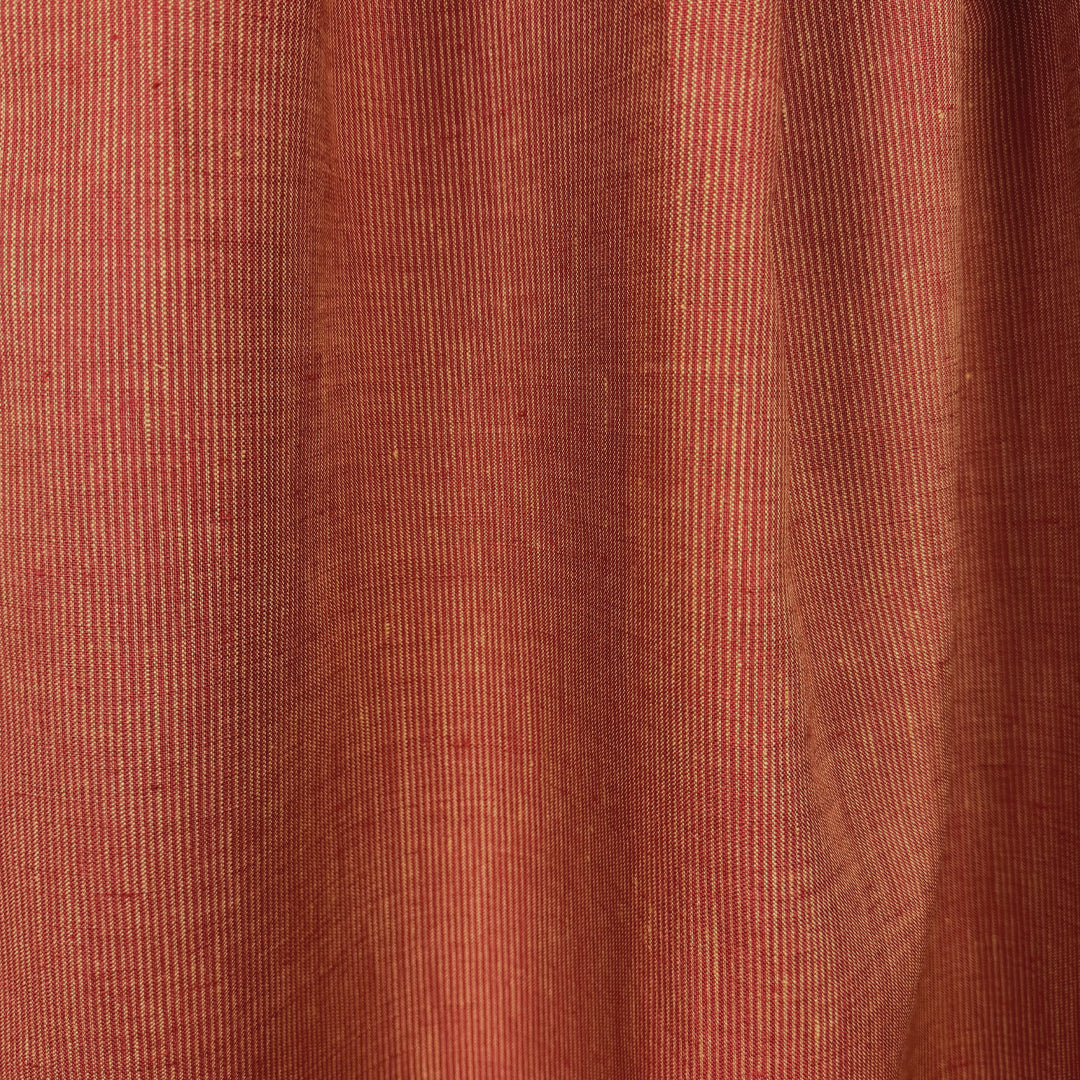 European paprika/maize stripe all linen woven