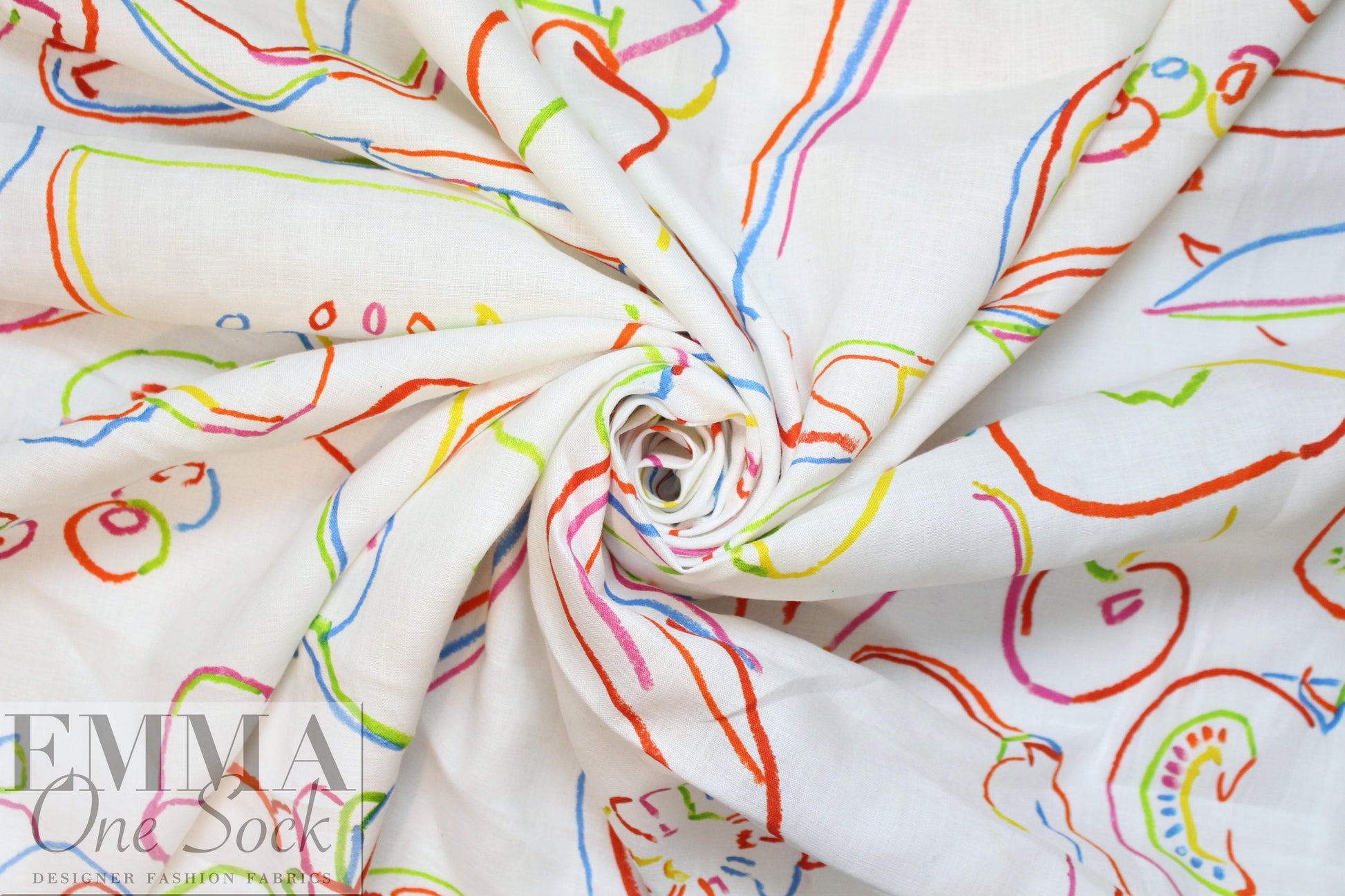 famous designer linen digital print - summer harvest