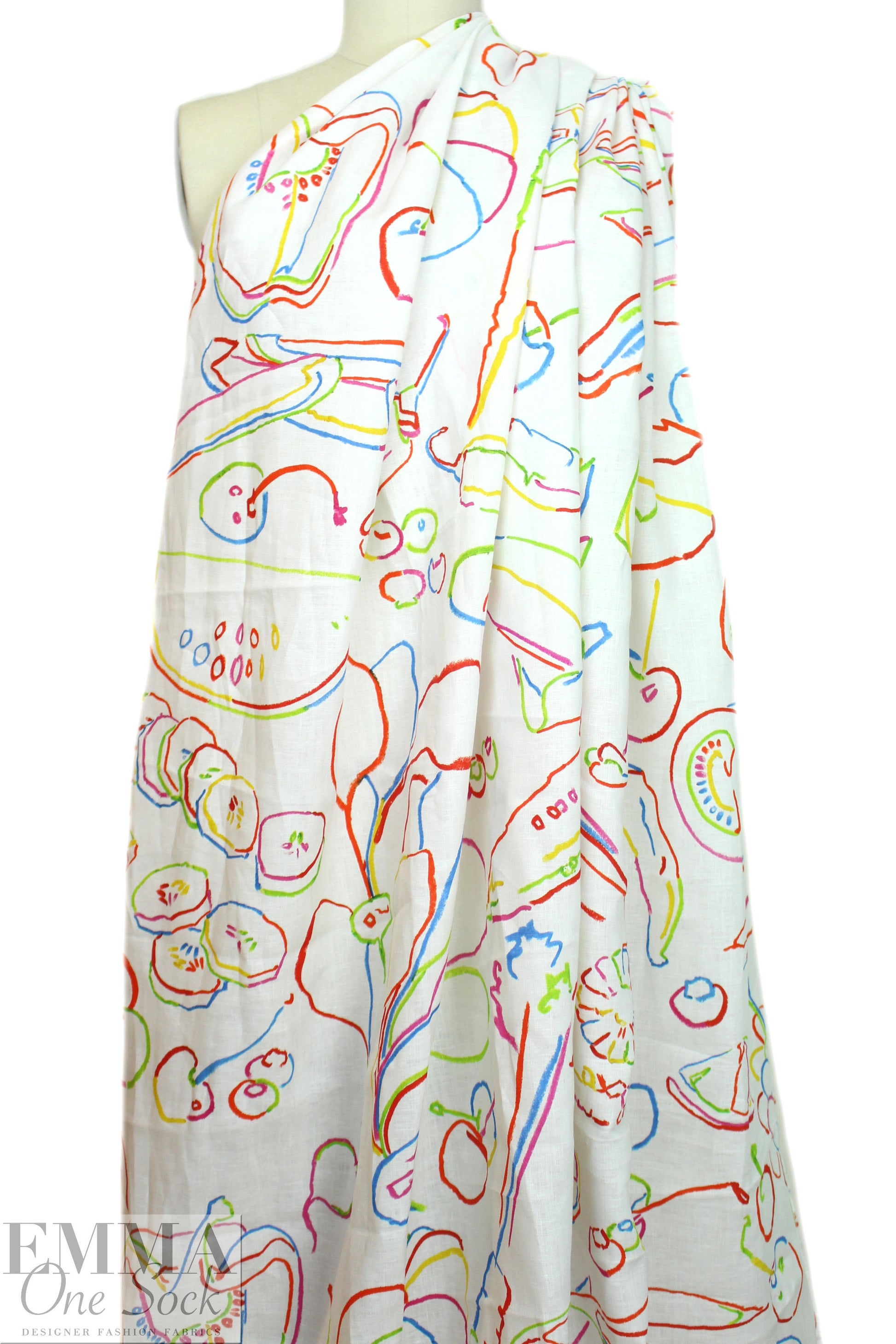 famous designer linen digital print - summer harvest