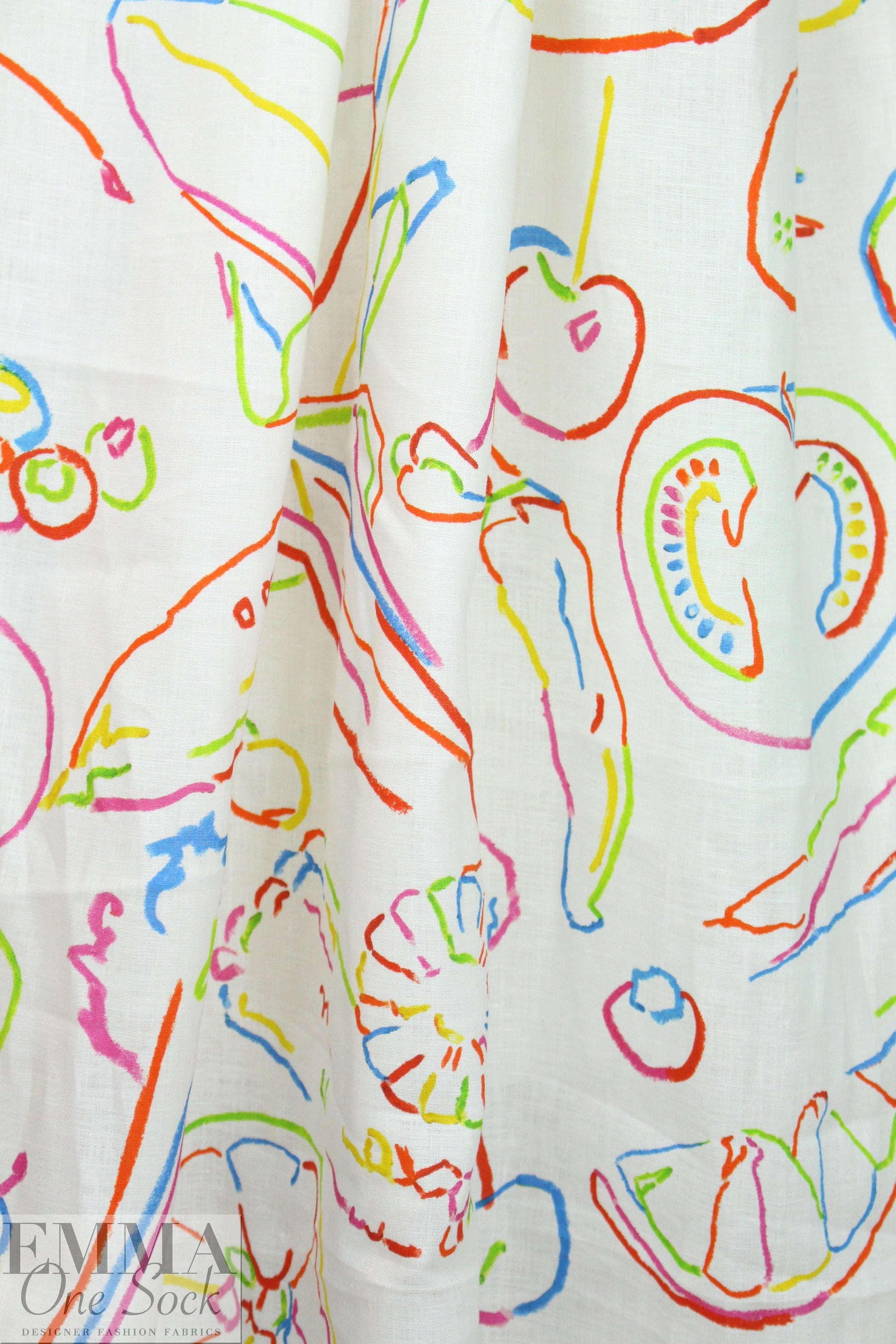 famous designer linen digital print - summer harvest