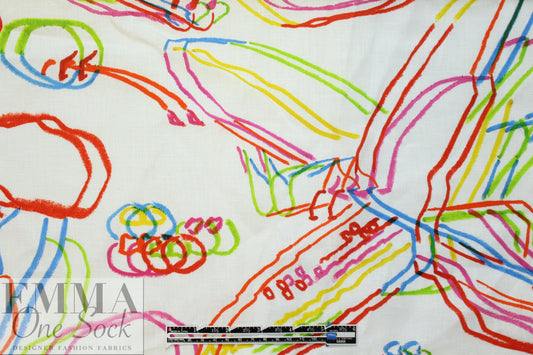 famous designer linen digital print - double vision
