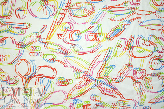 famous designer linen digital print - double vision .8 yds