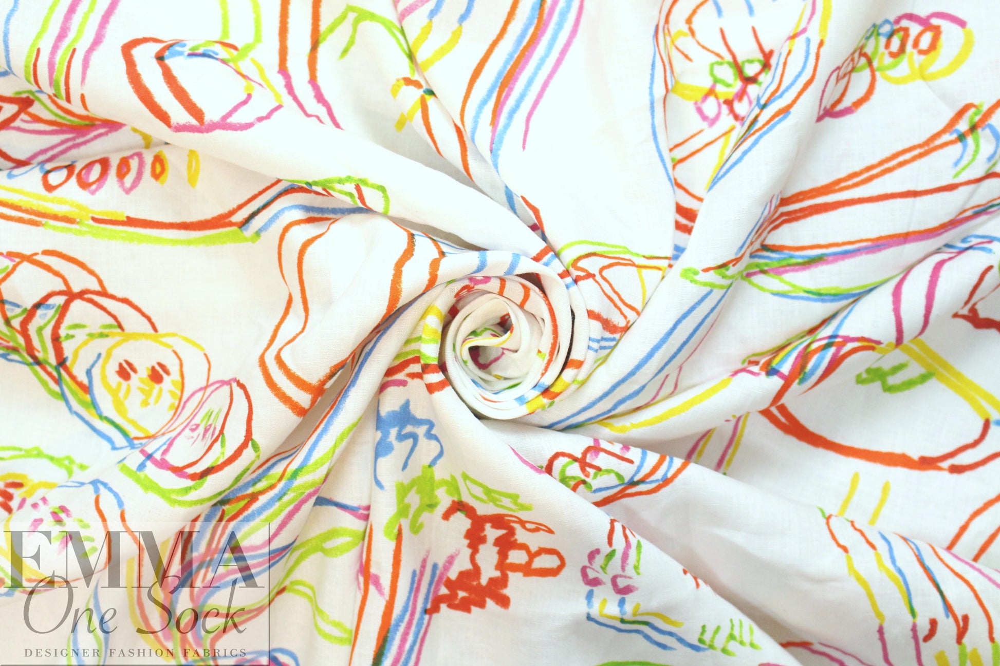 famous designer linen digital print - double vision .8 yds