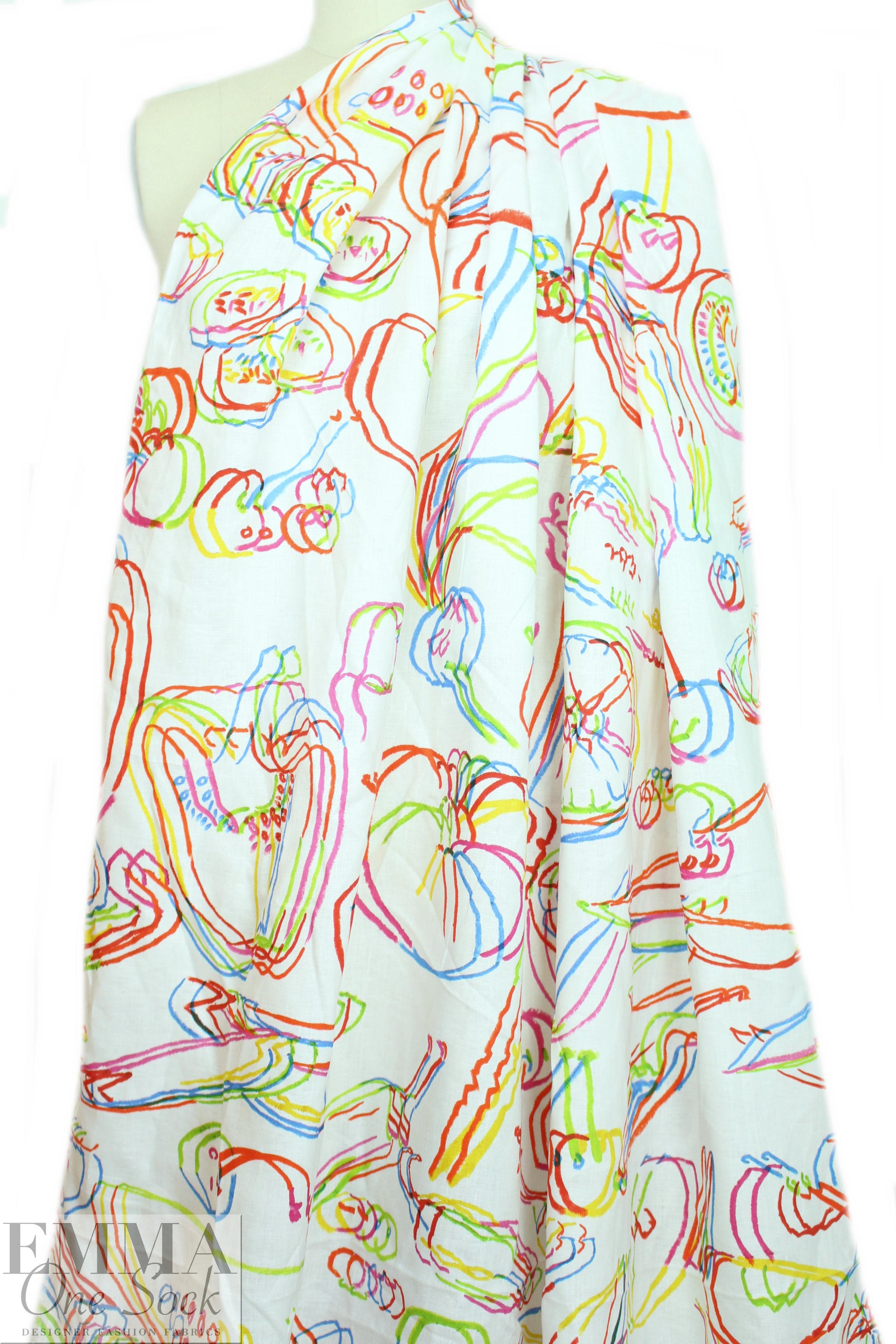 famous designer linen digital print - double vision 1.5 yd