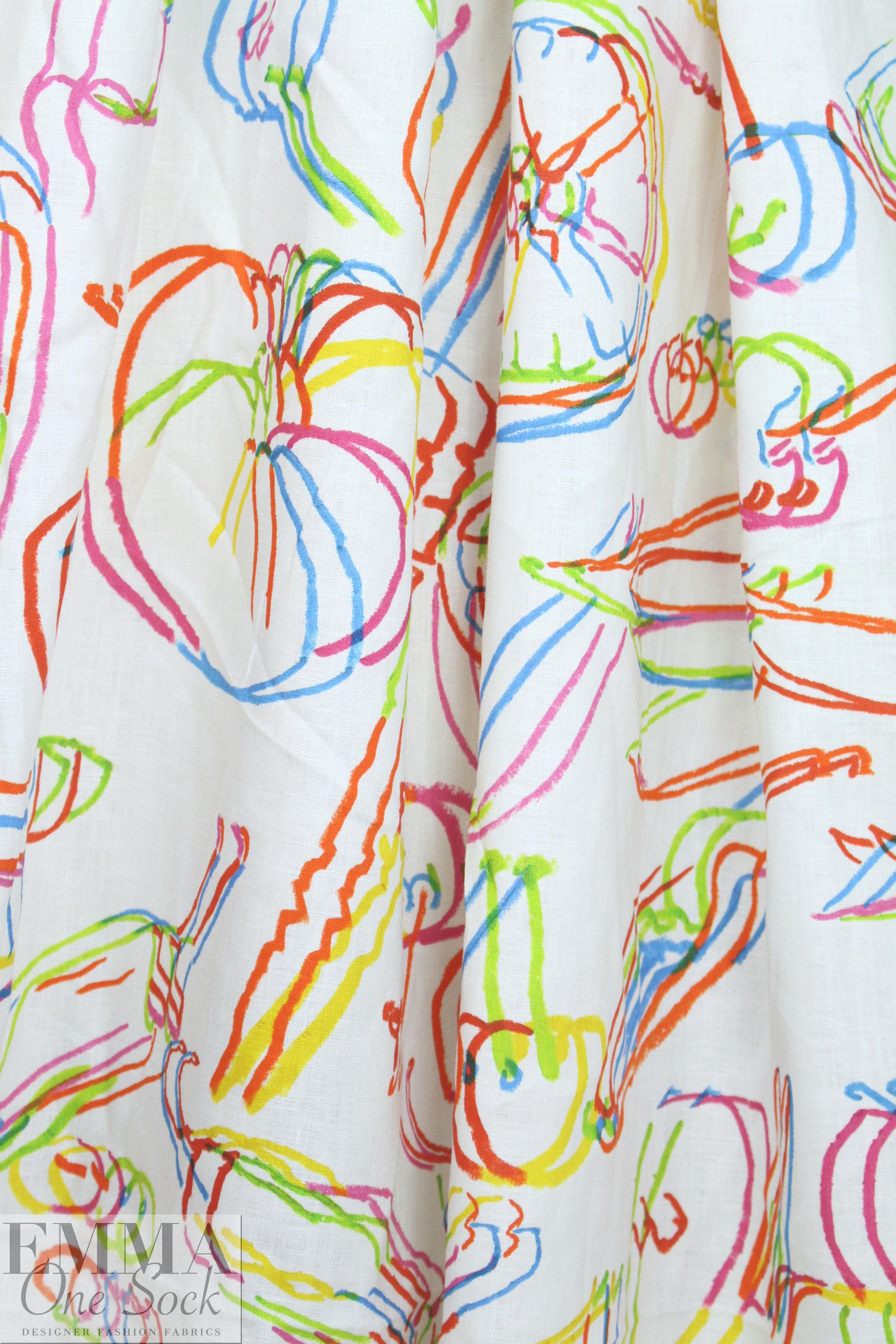 famous designer linen digital print - double vision 1.5 yd