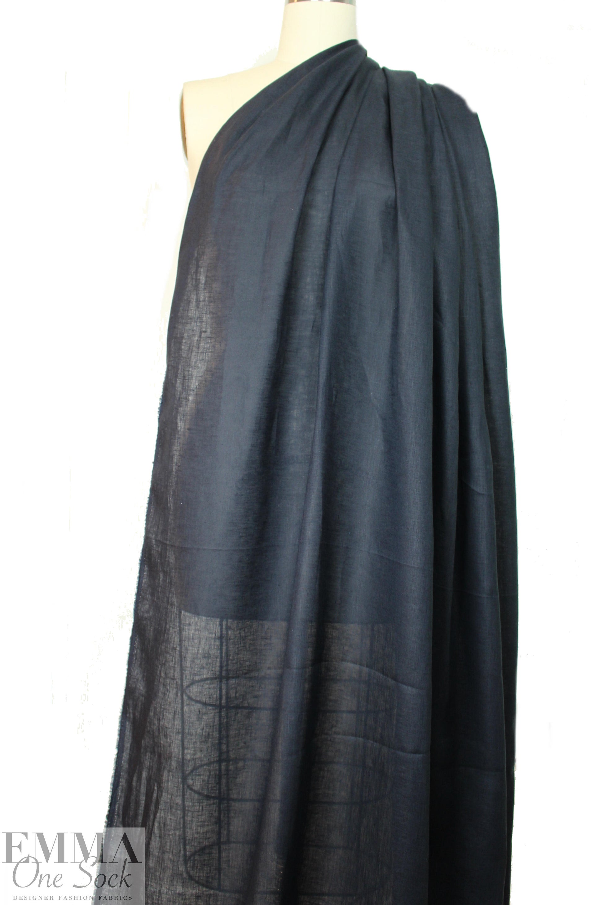 NY designer light weight linen - midnight