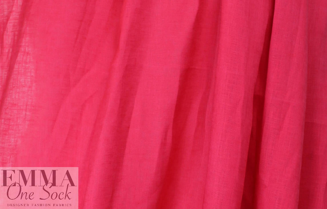 NY designer light weight linen - strawberry