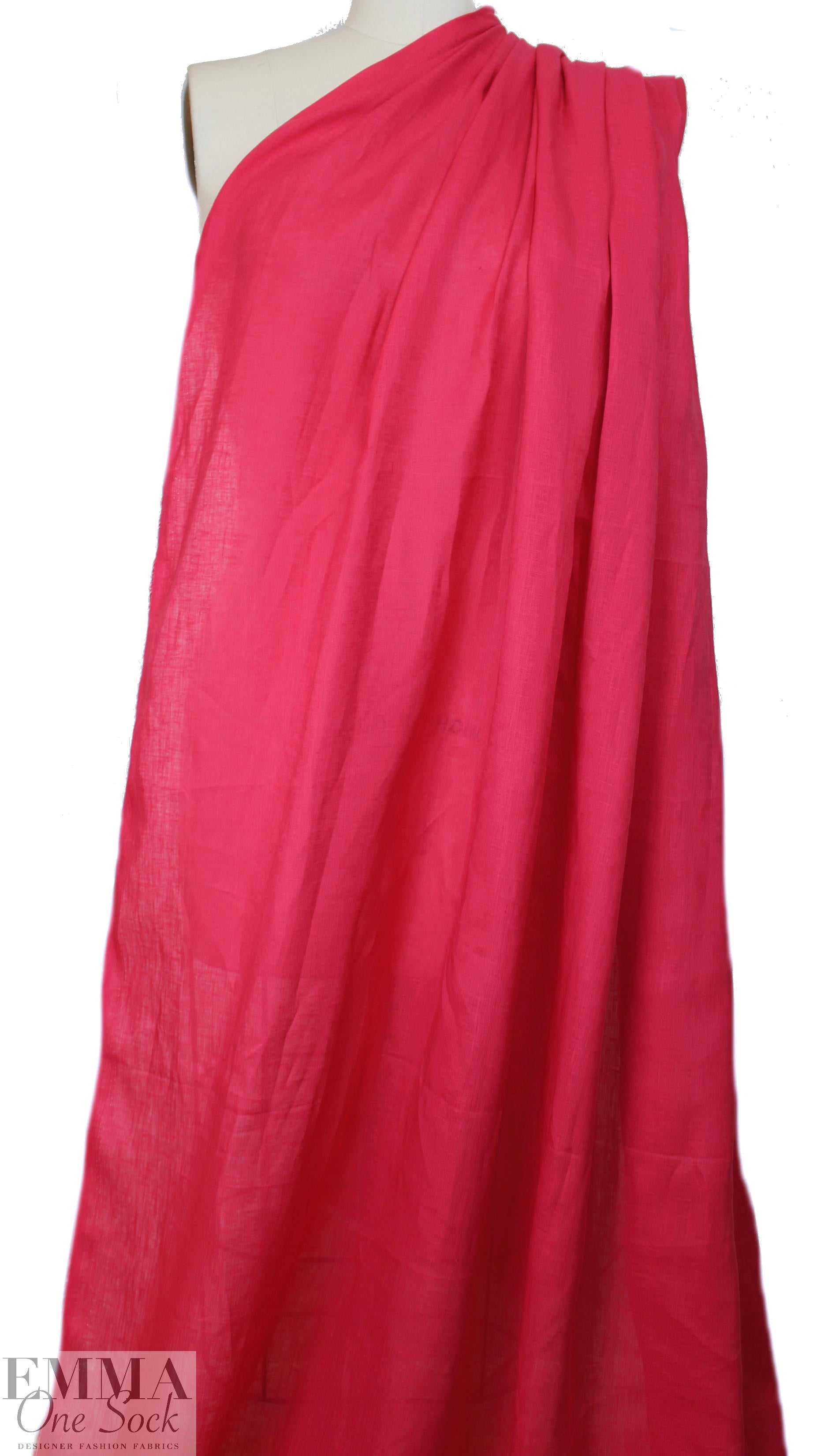 NY designer light weight linen - strawberry