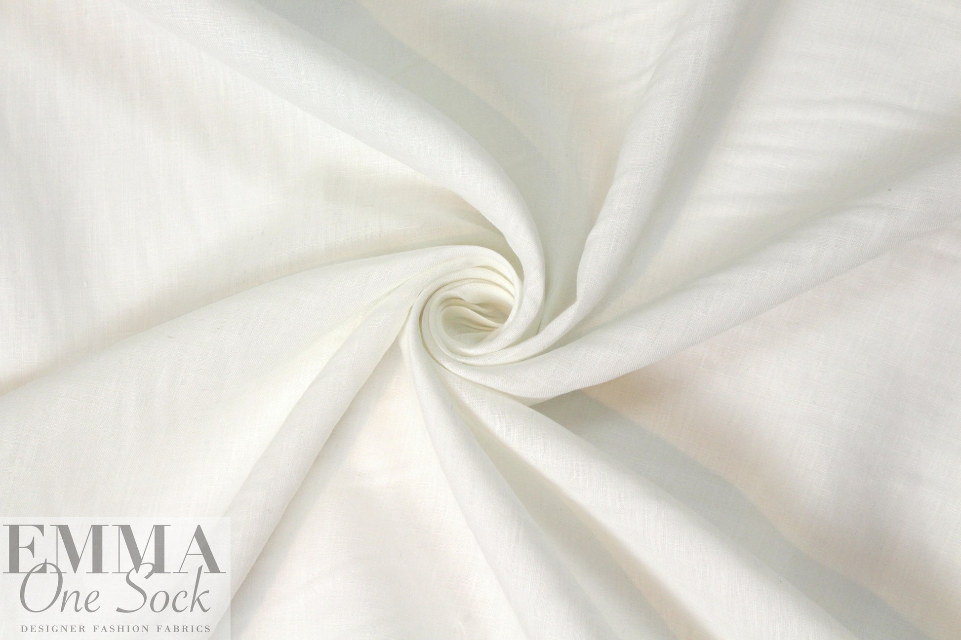NY designer light weight tumbled linen - white