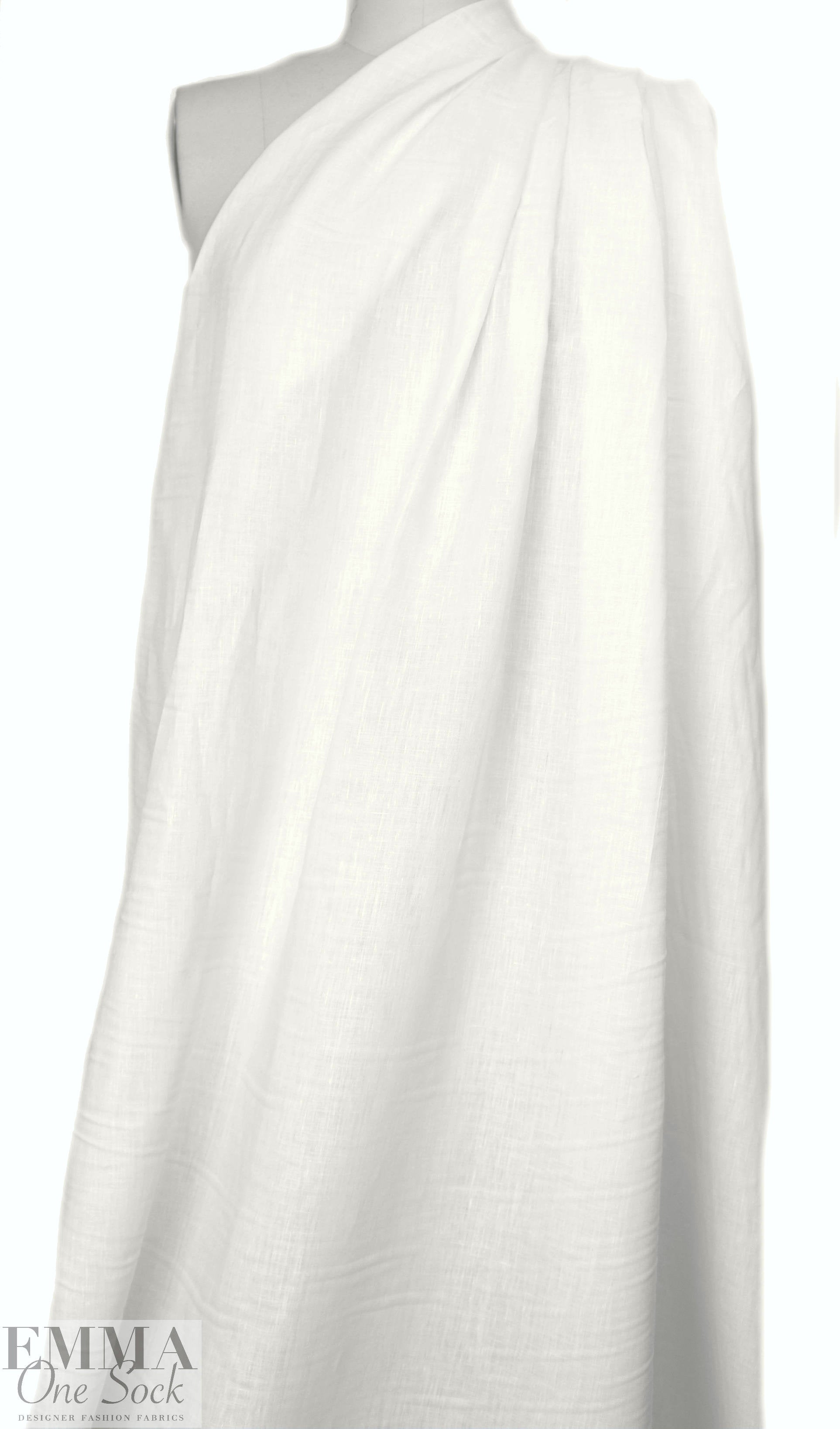 NY designer light weight tumbled linen - white