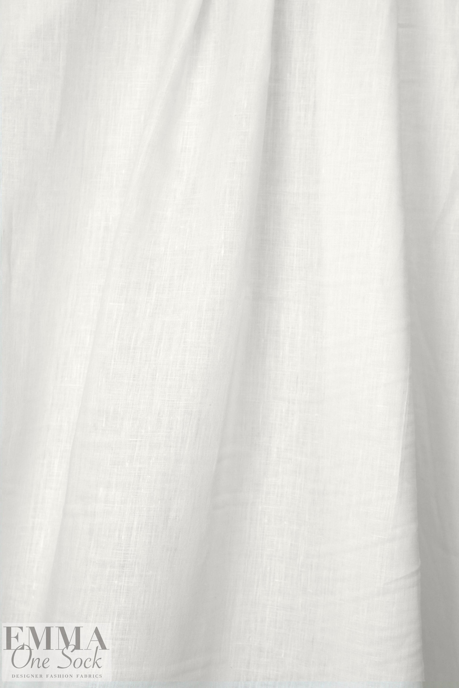 NY designer light weight tumbled linen - white
