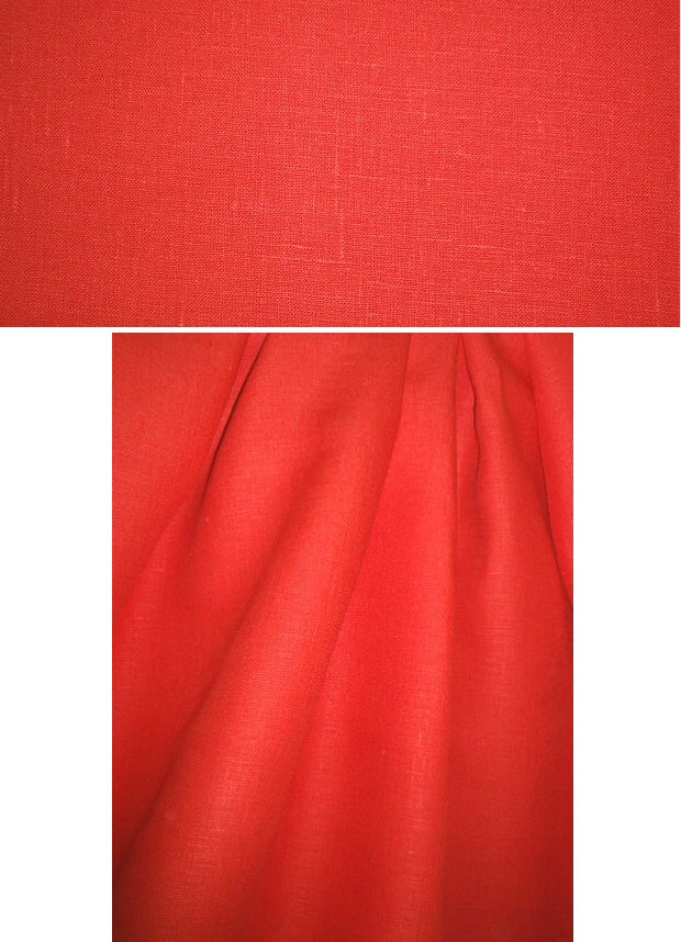 beautiful quality medium weight linen - poppy red 1.66 yd