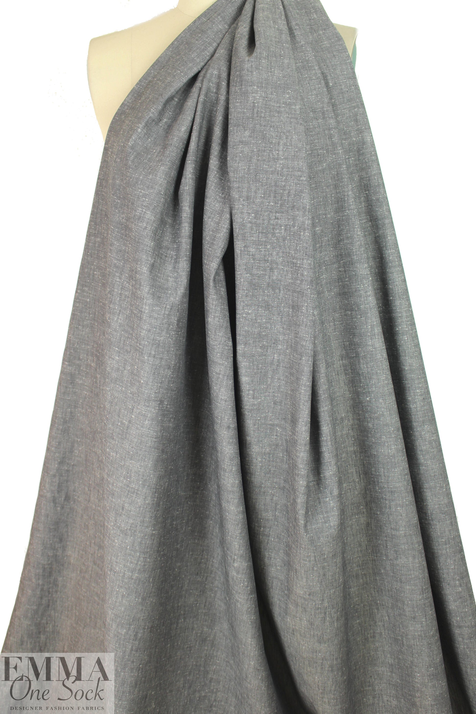 Italian cotton tweed woven - gray/white