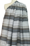Italian gray/blue yarn-dyed stripes linen woven