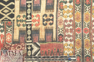 Italian linen digital print - ikat fragments