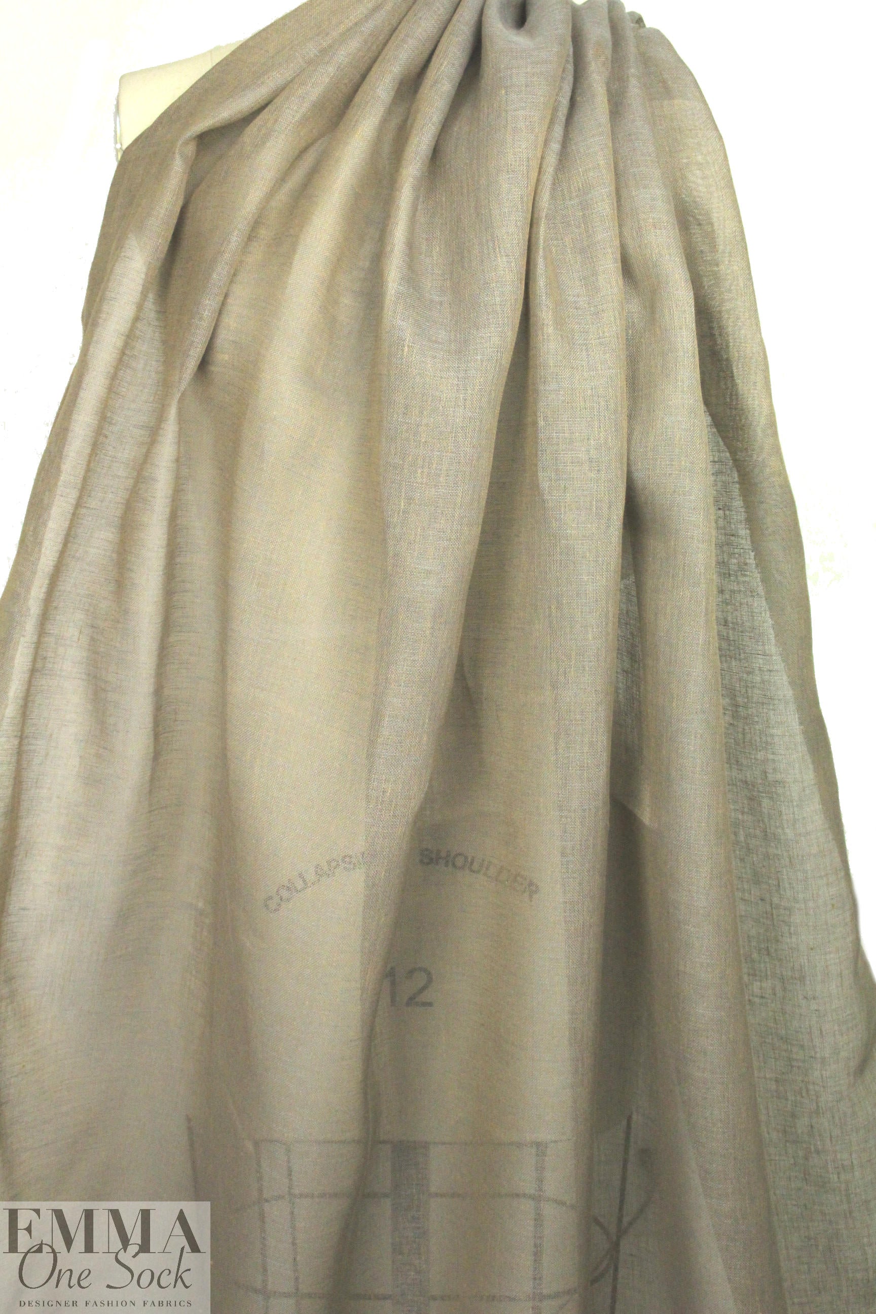 designer collection cross-dye linen - camel/gray