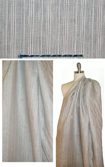 Ref0rmation gray/cream stripe linen woven 1 yard