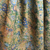 'Damask scroll' linen digital print - sky/pine/sand 1.25 yd