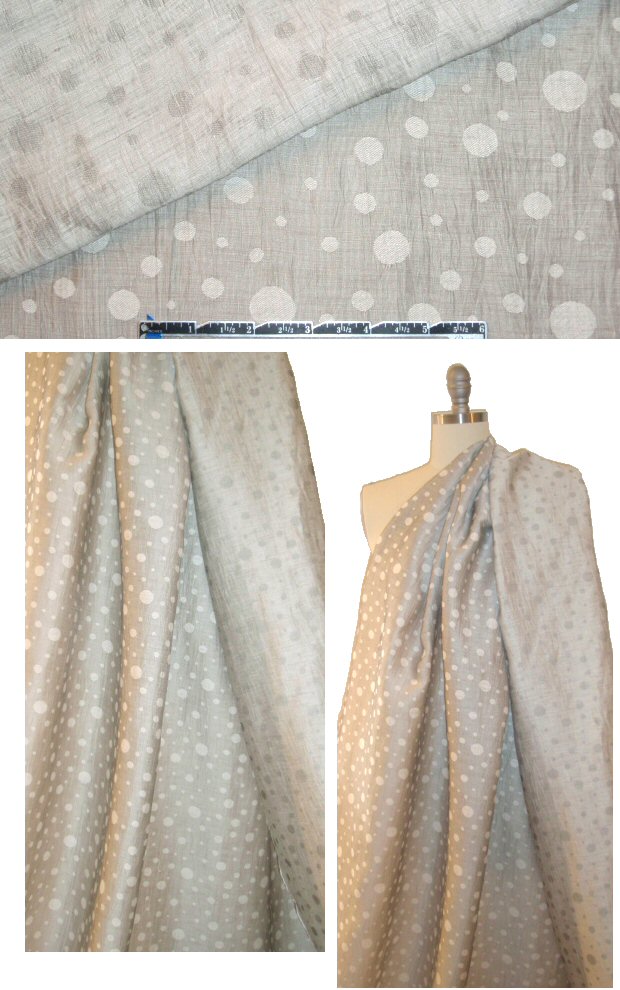 Italian reversible jacquard yarn-dyed dotty linen woven