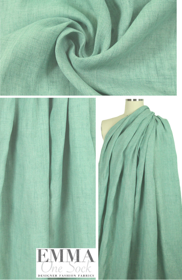 Italian light weight linen - sage mint .75 yds