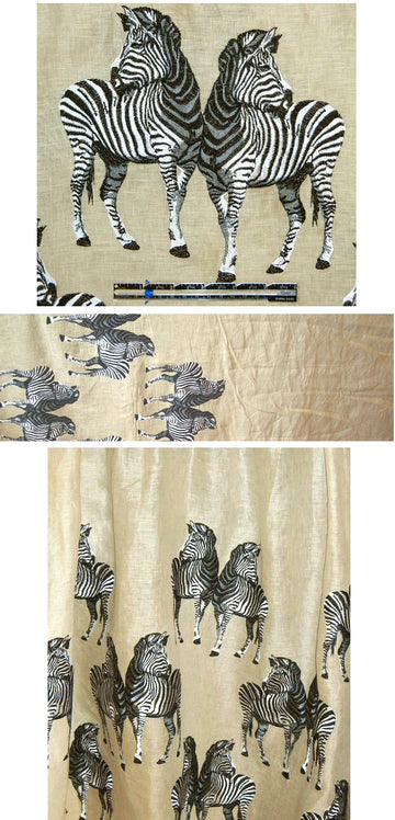 zebra safari embroidered natural-khaki linen