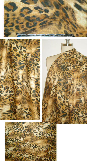 'focus on leopard' digital linen print - cornsilk