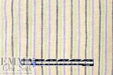 CA designer multi-stripe all linen gauze 1.875 yd