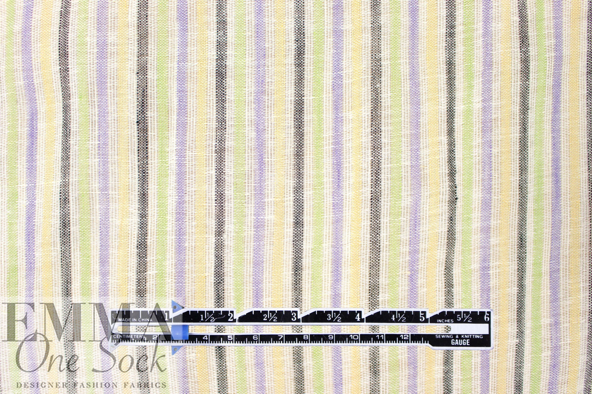 CA designer multi-stripe all linen gauze .75 yds