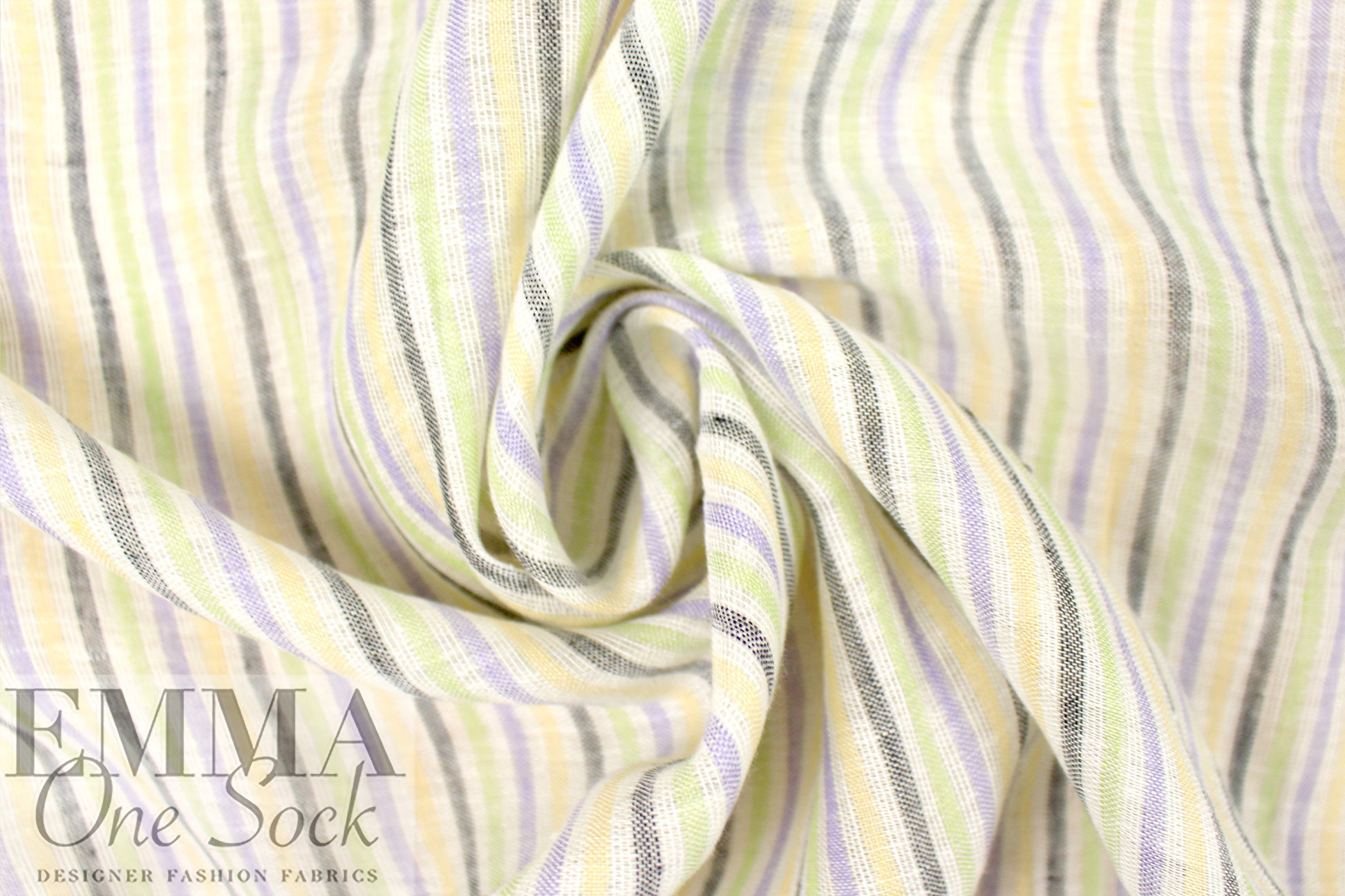 CA designer multi-stripe all linen gauze 1.875 yd